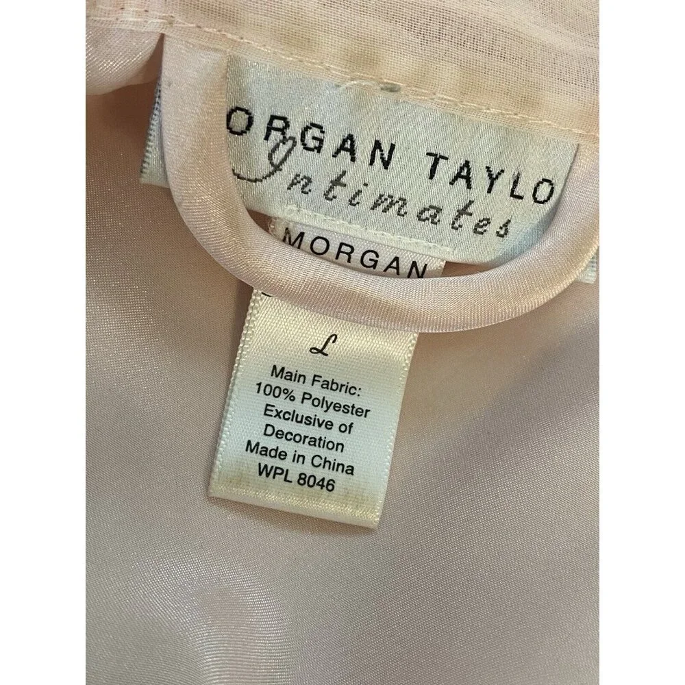 Vintage‎ Morgan Taylor Intimates Robe Pink Women's Size Large Lace Exc Condition